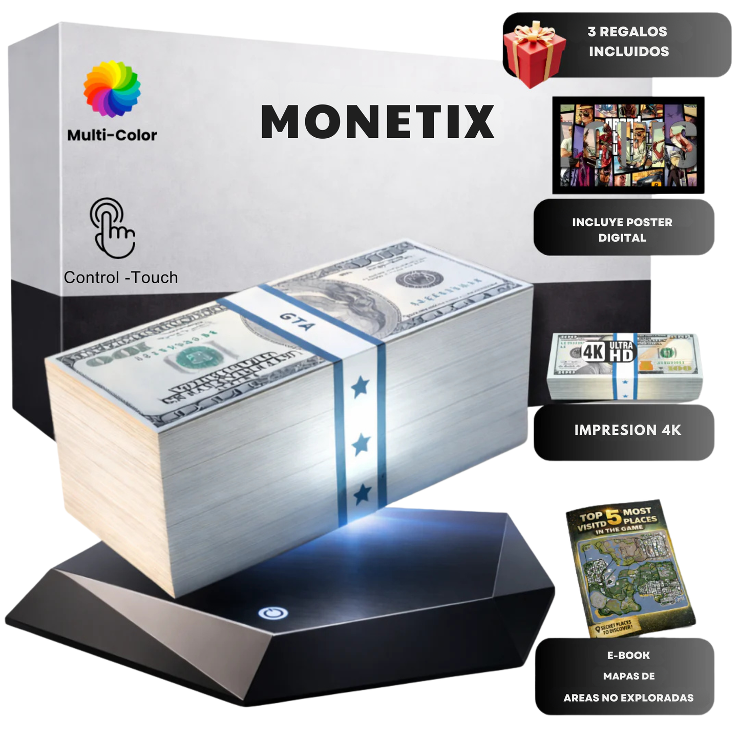 Lámparas de billetes flotantes